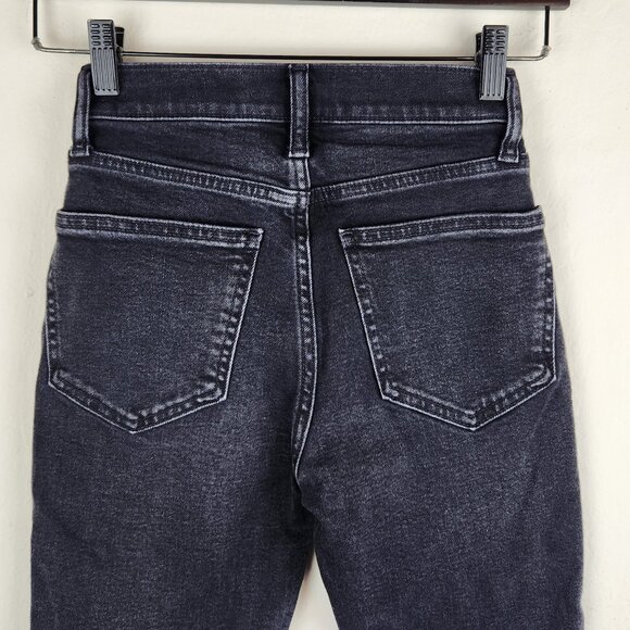 Gap High Rise Kick Fit Flare Raw Hem Jeans in Washed Black sz 23/000P - Picture 7 of 13